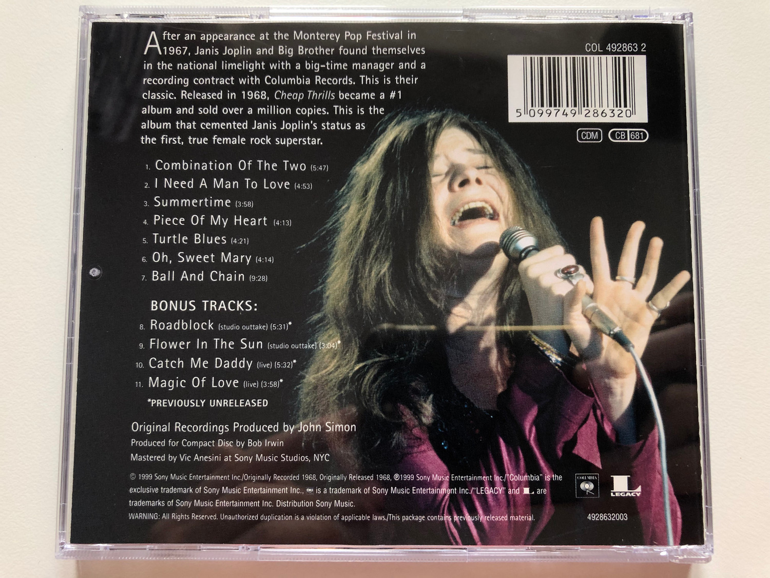 Big Brother & The Holding Company – Cheap Thrills / Legacy Audio CD 1999 /  492863 2 - Bible in My Language