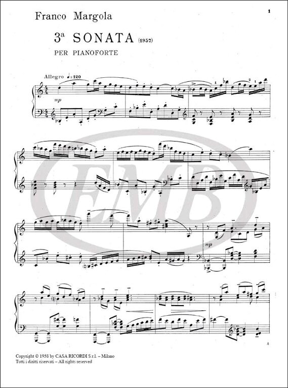 Margola, Franco: TERZA SONATA / Ricordi / 1984 - Bible in My Language