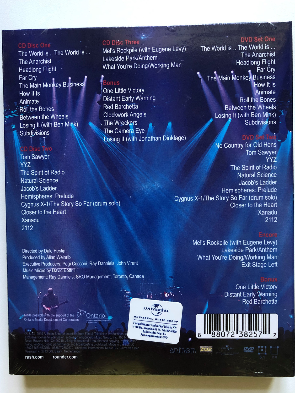 Rush – R40 Live / Anthem 3x Audio CD + DVD Video 2015