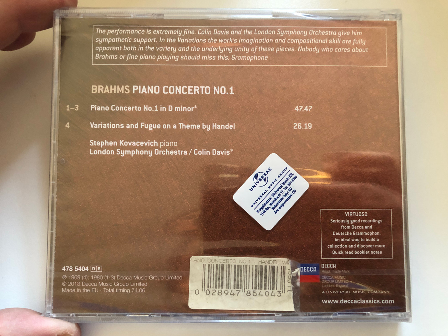 Brahms – Piano Concerto No. 1 & Handel Variations