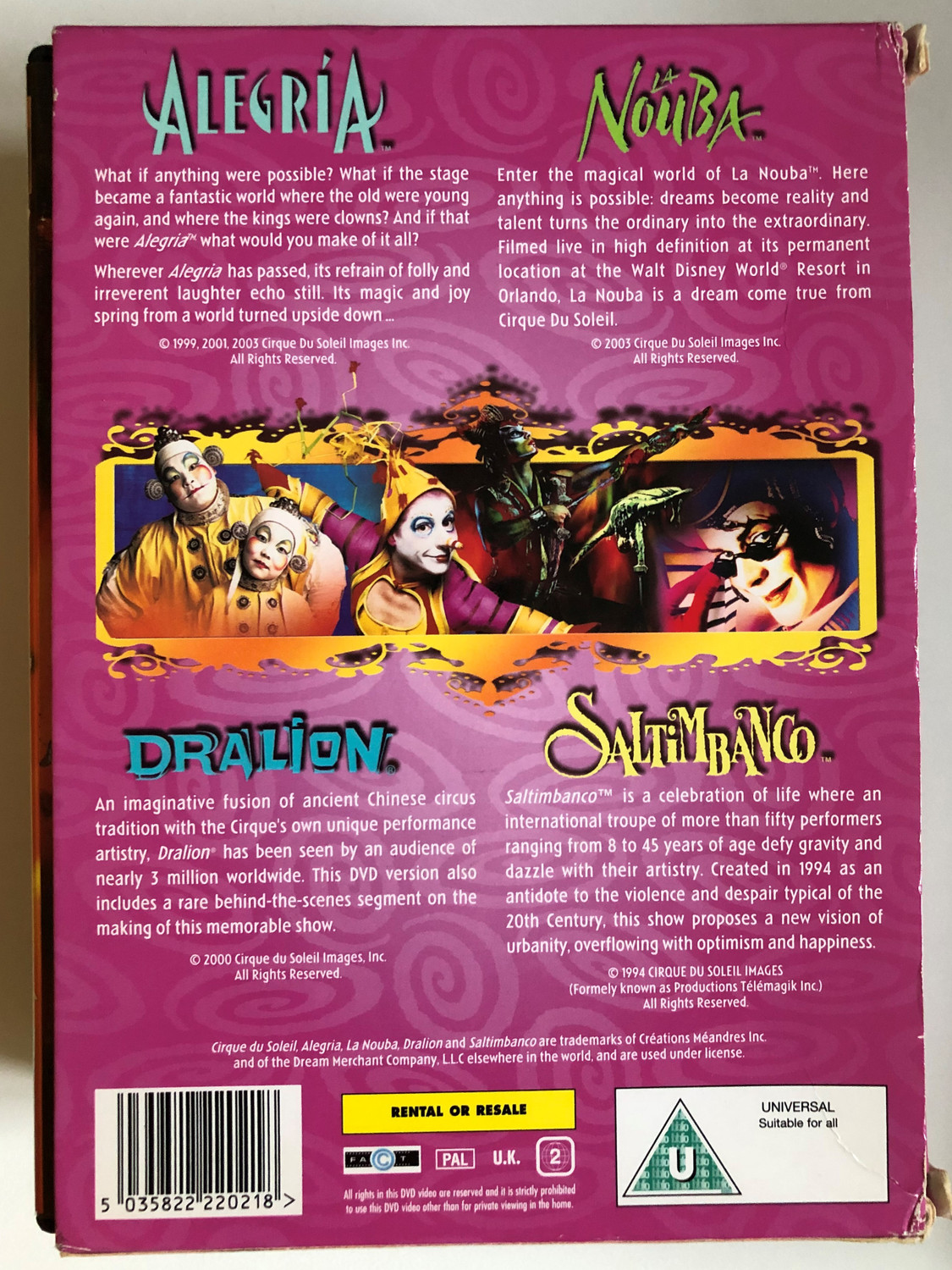 Cirque Du Soleil - Volume 3 / 4-DVD Set (Alegria, La Nouba