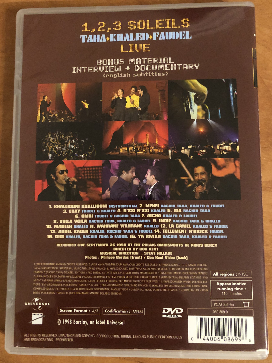 1, 2, 3 Soleils En Concert Live / Taha, Khaled, Faudel / 1998