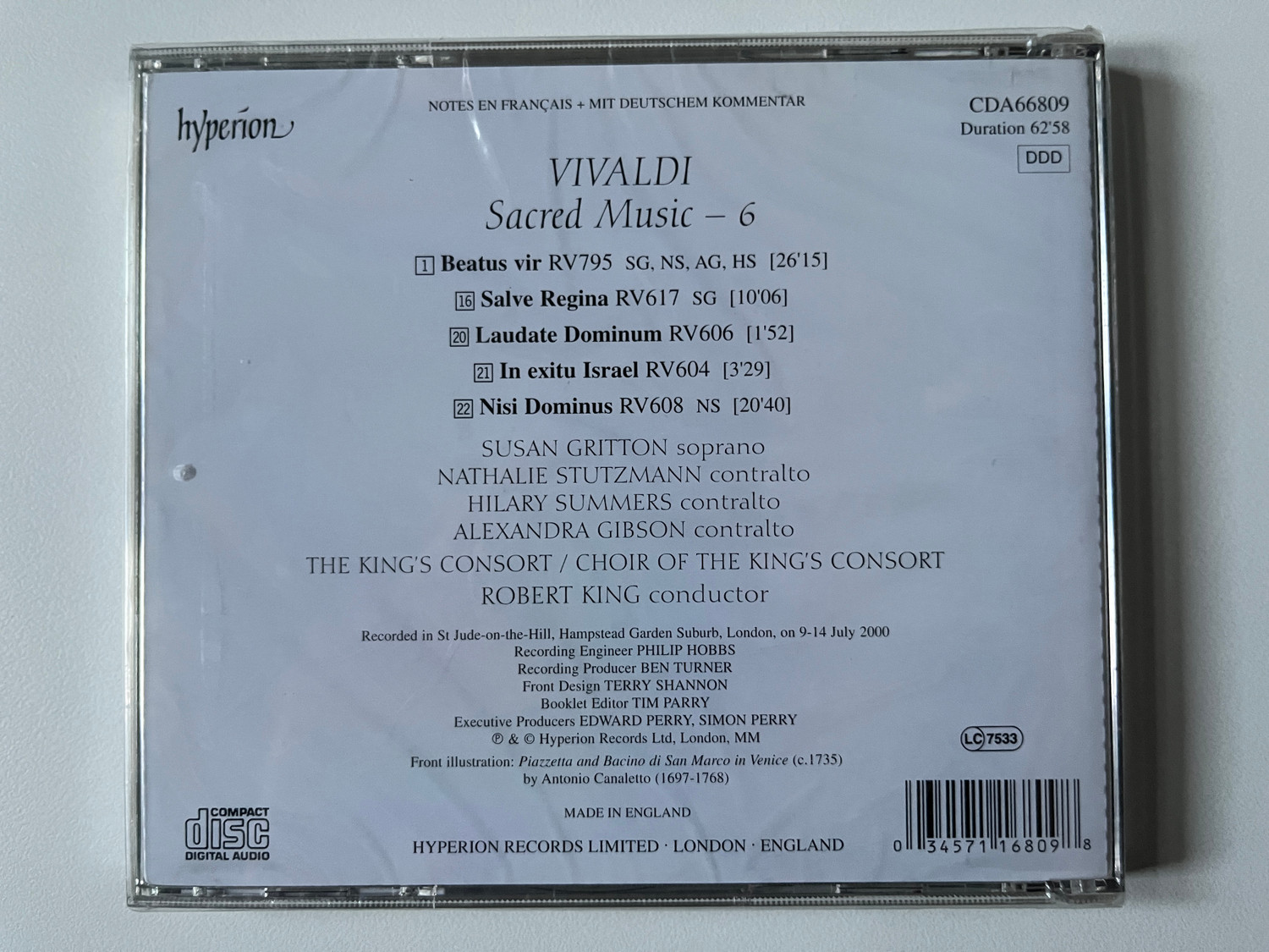 Vivaldi - Sacred Music: 6 | Susan Gritton, Nathalie Stutzmann, The