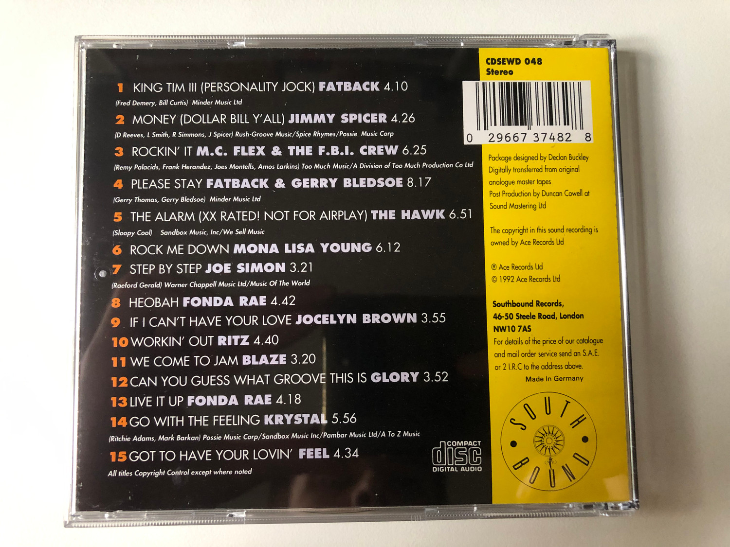 Old School Rap - The Roots Of Rap / Southbound Audio CD 1992