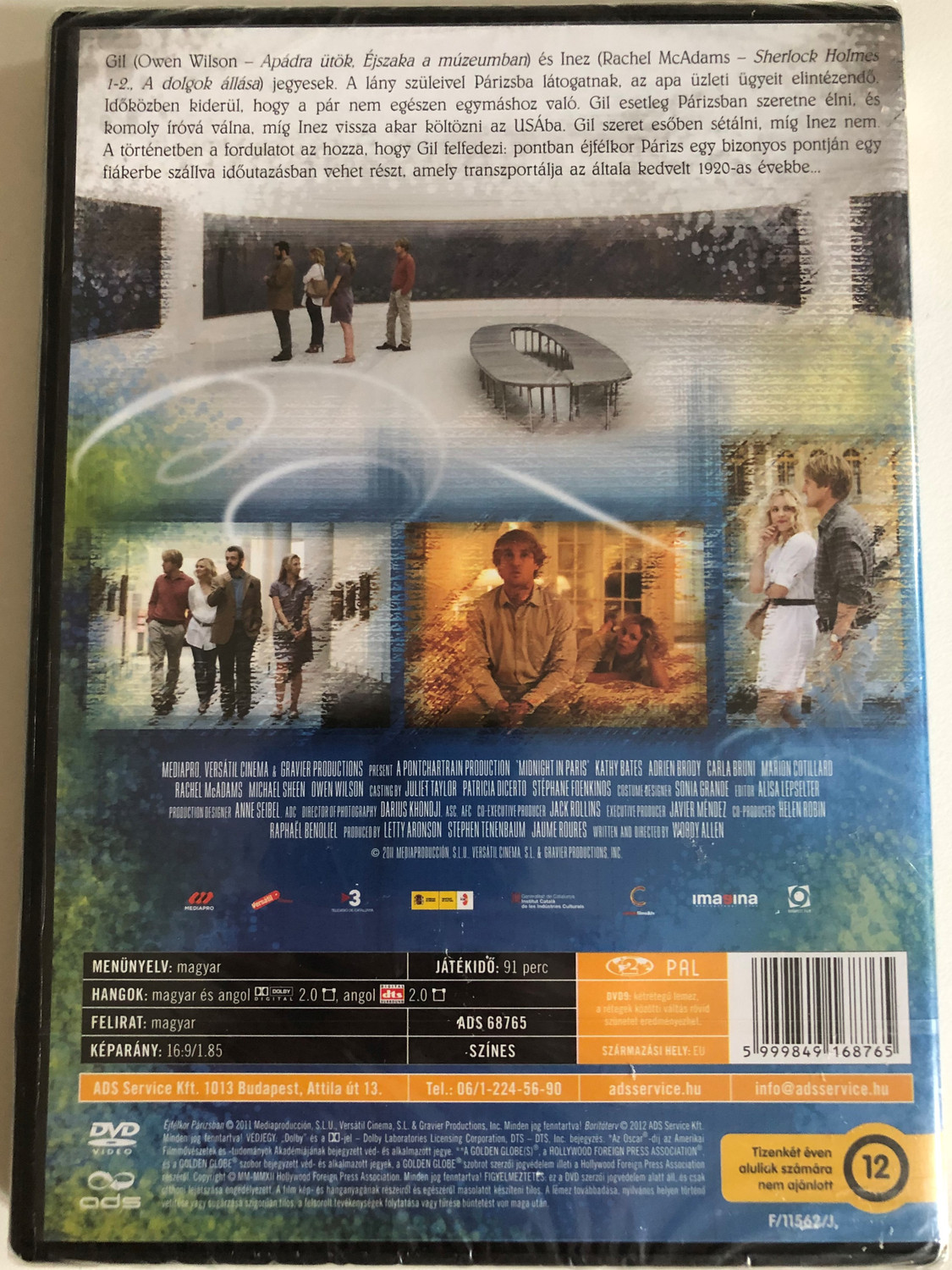 Éjfélkor Párizsban Midnight in Paris ADS 68765 DVD VIDEO