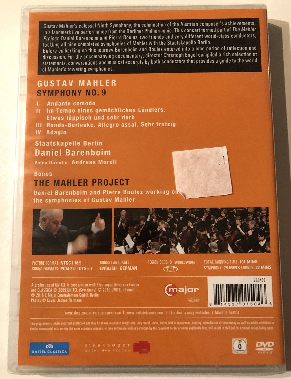 売れ筋超特価 Daniel Barenboim Conducts Mahler: Symphony No. 9 [DVD