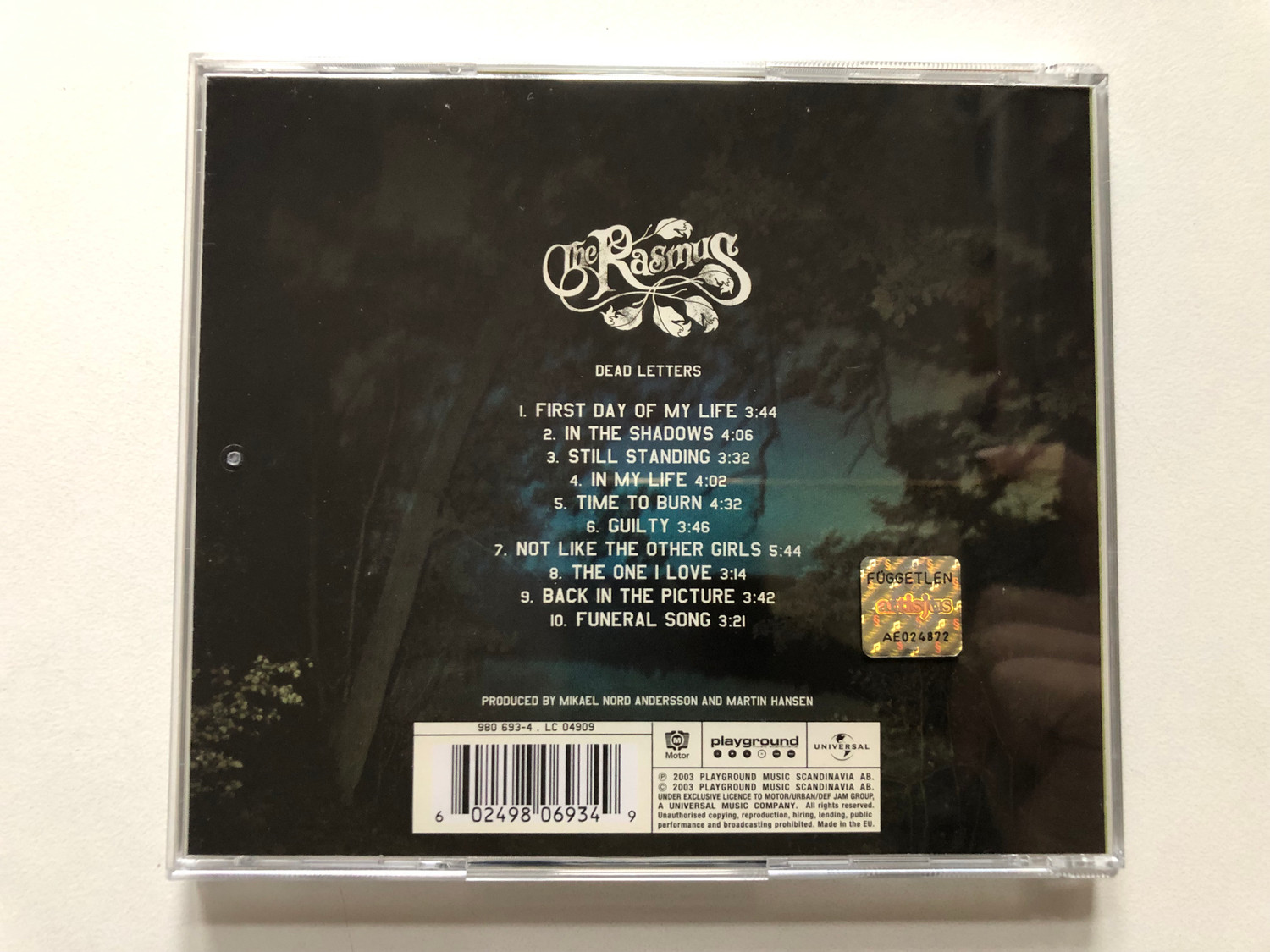 The Rasmus – Dead Letters / Motor Music Audio CD 2003 / 980 693-4