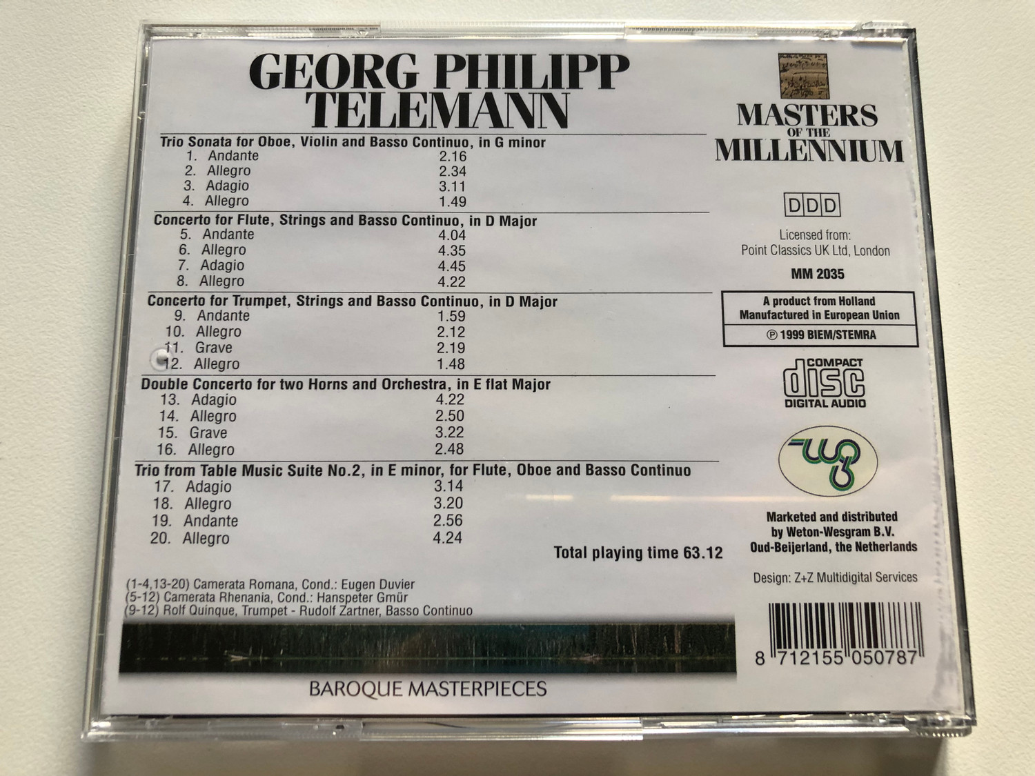 Georg Philipp Telemann – Baroque Masterpieces / MM 2035 / Audio CD