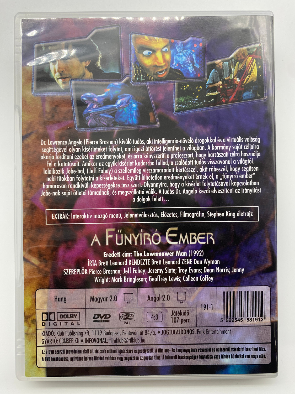 The Lawnmower Man DVD 1992 A fűnyíró ember / Directed by Brett