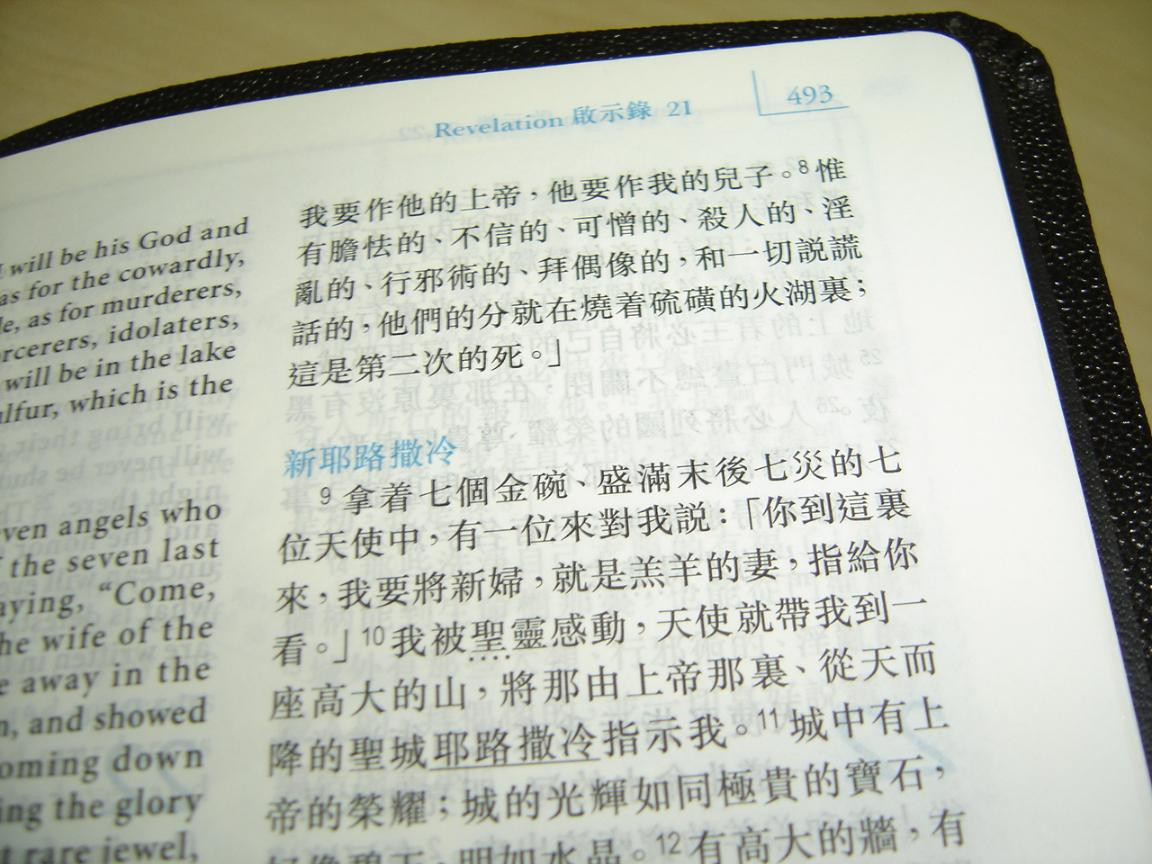 ESV-CUNP Bilingual Chinese-English Holy Bible / 中英對照聖經：新標點和合本–英文標準版/ Glided  Black Leather with Golden Edges, 1 Gold Marker - Bible in My Language