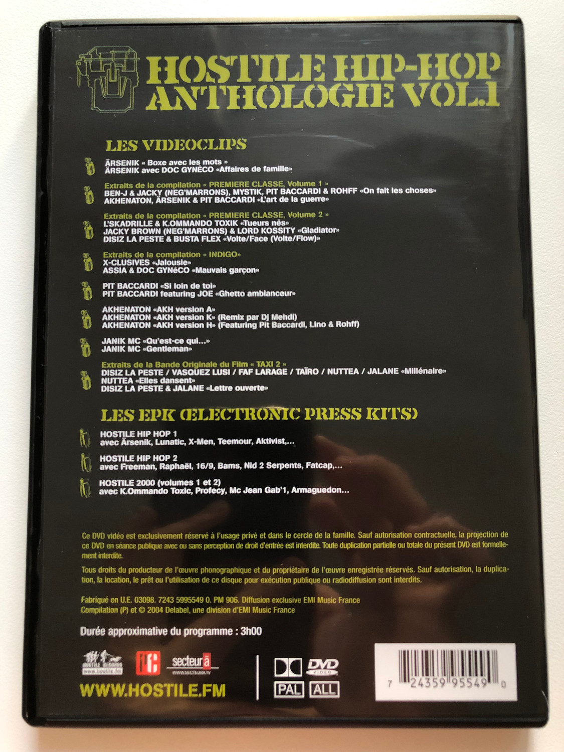 mason vap Hostile Hip-Hop Anthologie Vol. 1 – French Hip Hop DVD Compilation