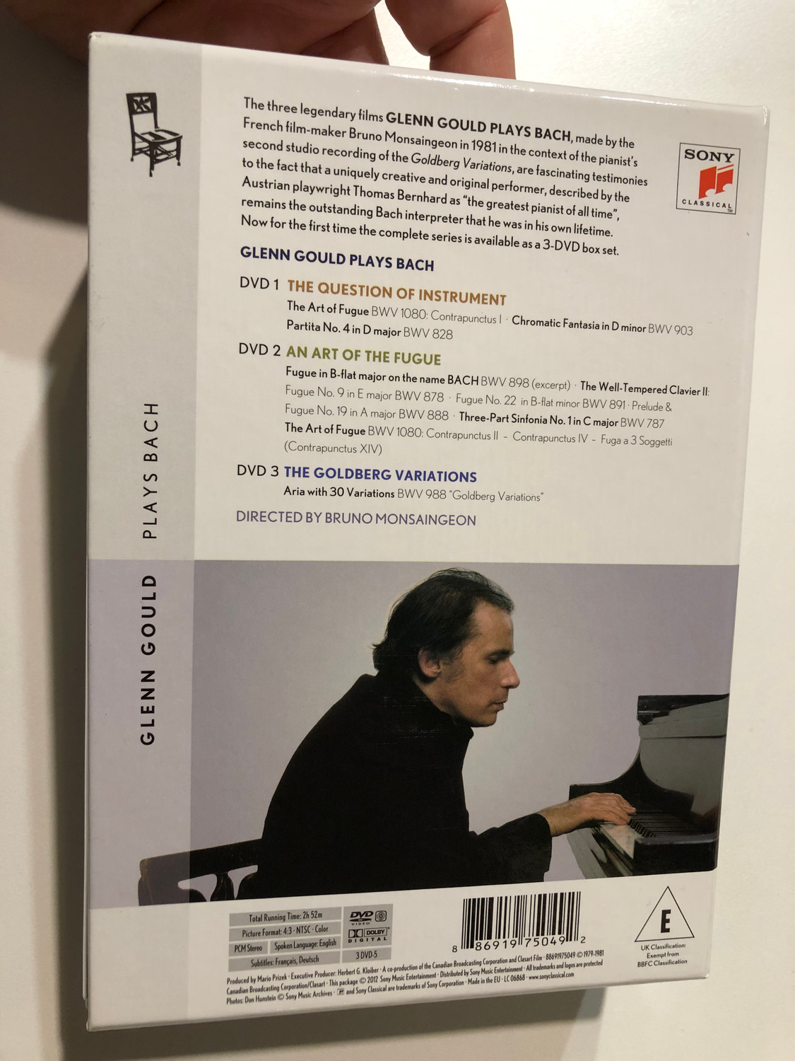 Sony Classical: Glenn Gould Plays Bach (3-DVD Box Set) - Bible in
