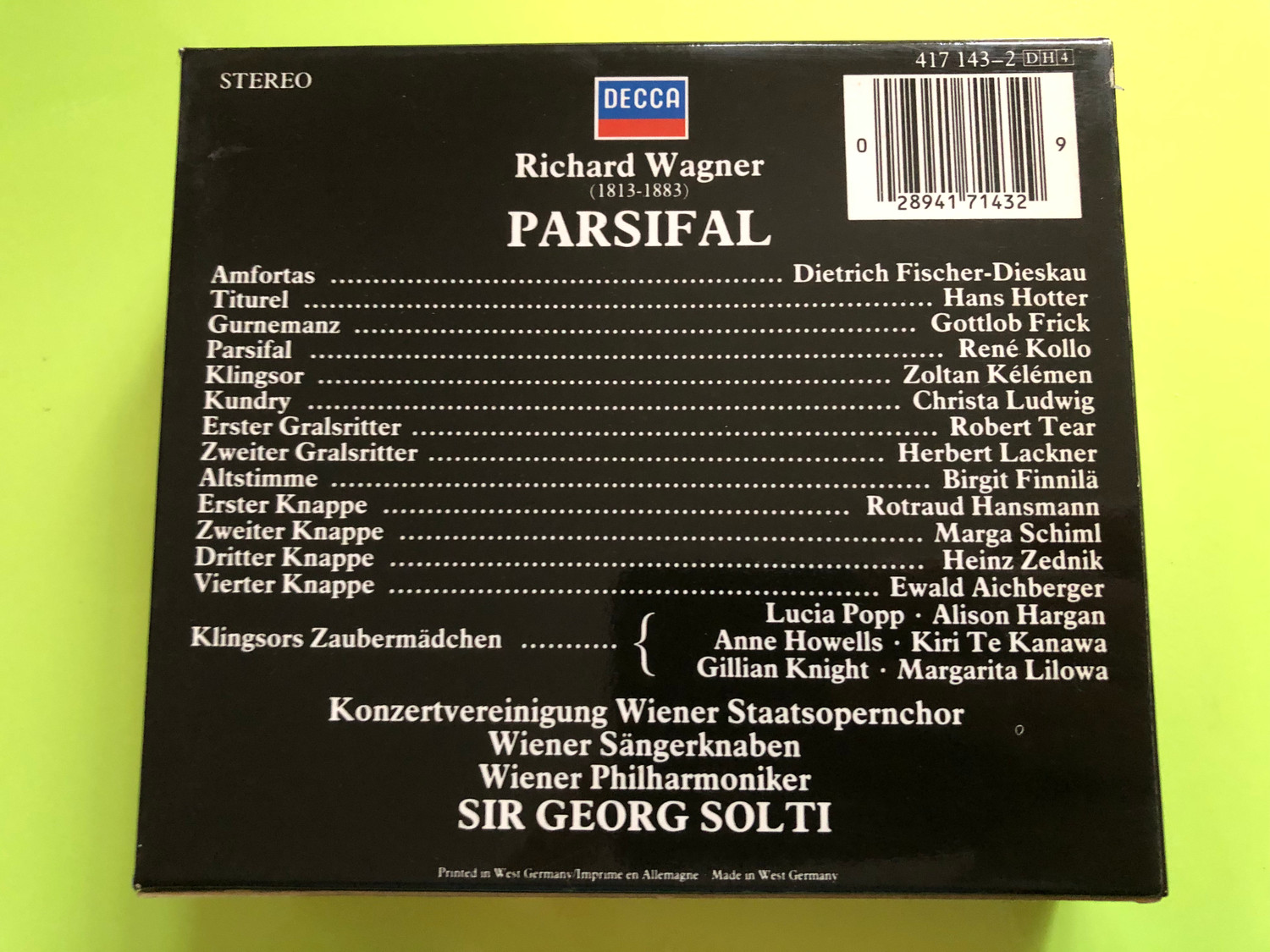 Wagner – Parsifal (Solti, Vienna Philharmonic, 4CD Decca ADRM)