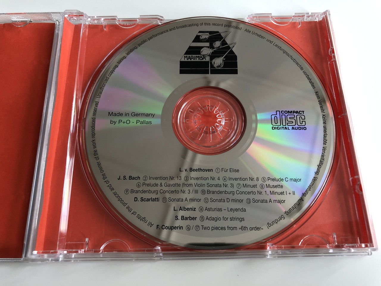 Alex Jacobowitz ‎– Marimba Audio CD 1986 / Ludwig van Beethoven, Johann ...
