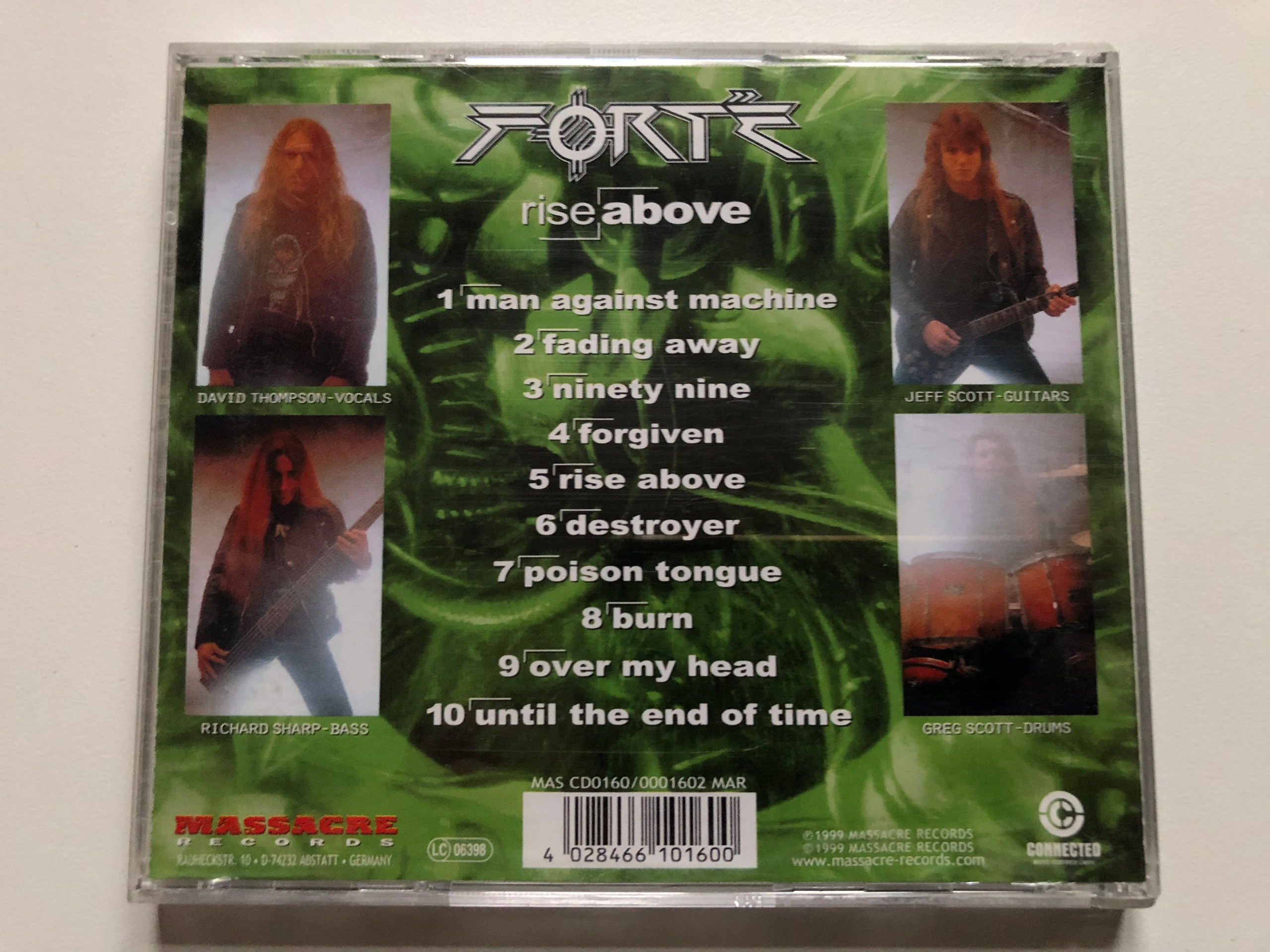 Forté – Rise Above / Massacre Records Audio CD 1999 / MAS CD0160 ...