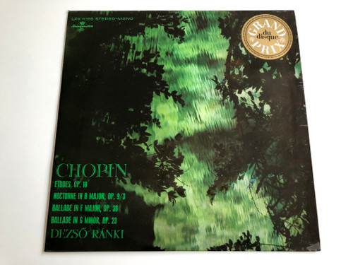 Chopin ‎– Etudes, Op. 10 / Nocturne In B Major, Op. 9/3 / Ballade In F Major, Op. 38 / Ballade In G Minor, Op. 23 / Dezső Ránki / HUNGAROTON LP STEREO - MONO / LPX 11555