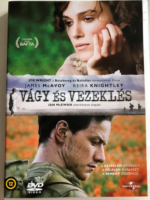 Atonement DVD 2007 Vágy és Vezeklés / Directed by Joe Wright / Starring: James McAvoy, Keir Knightley / Based on Ian McEwan's bestseller (5996051050024)