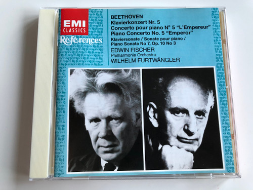 Beethoven ‎– Piano Concerto No. 5 "Emperor", Piano Sonata No. 7 , Op. 10 No 3 / Edwin Fischer, Philharmonia Orchestra, Wilhelm Furtwängler / EMI Classics Audio CD 2004 Mono / 724356279827