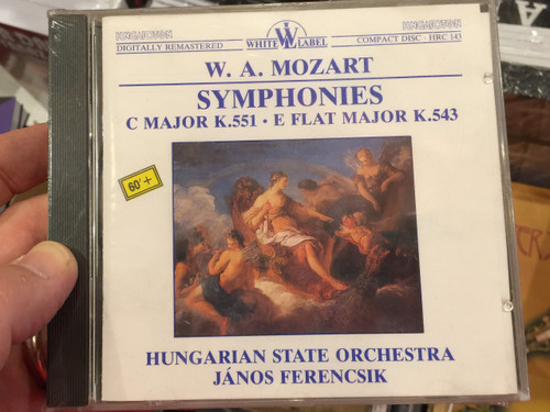 W. A. Mozart - Symphonies, C Major K. 551, E Flat Major K. 543 / Hungarian State Orchestra, Janos Ferencsik / White Label Audio CD 1989 / HRC 143