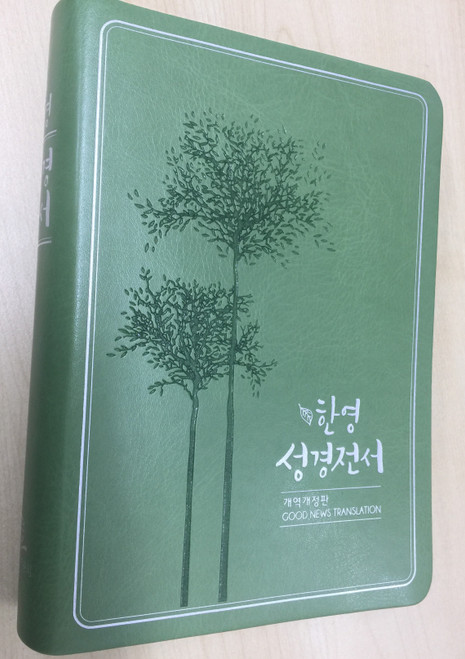 Korean-English Bible 한영 성경전서 / Good news Translation / New Korean Revised Version / Green Leather bound, silver page edges / Korean Bible Society 2017 / GNT KRV / NKG77EDI (9788941230342)