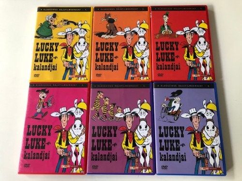 Lucky Luke TV Series Vol 1-6 DVD 1983 Lucky Luke kalandjai 1-6. / Directed by Joseph Barbera, William Hanna / Starring: William Callaway, Rick Dees, Bob Holt, Mitzi McCall / 24 episodes (LuckyLukeDVDSet)