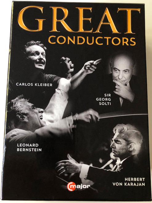 Great Conductors DVD SET 4x DVD Carlos Kleiber - I am lost to the world, Georg Solti - Journey of a Lifetime, Leonard Bernstein - Larger than life, Herbert von Karajan - Maestro for the screen / C Major entertainment (814337014414)