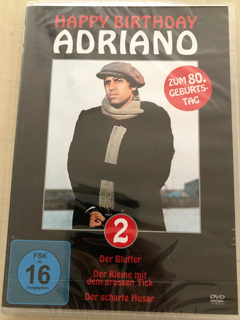 Happy birthday Adriano 2 DVD 2017 Zum 80. Geburtstag / Der Bluffer, Der Kleine mit dem grossen Tick, Der scharfe Husar / Special Collectors Edition / Directed by Sergio Corbucci, Pasquale Festa Campanile (4059251162049)