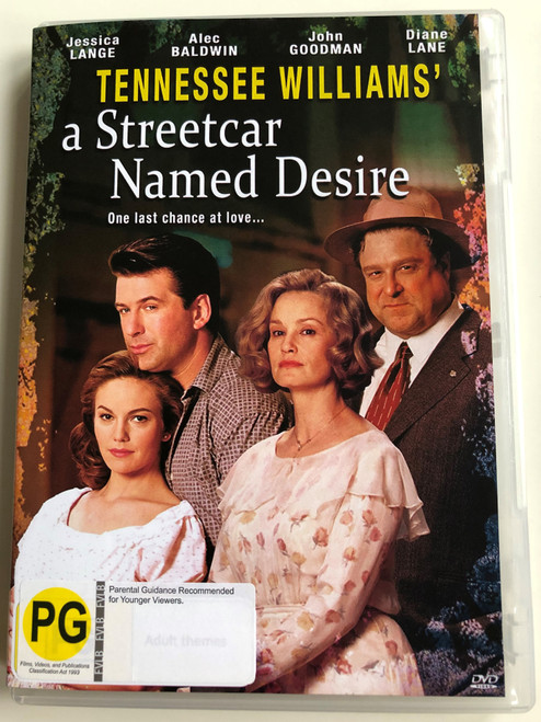 A streetcar named desire DVD 1951 Once last chance at love / Directed by Elia Kazan / Starring: Jessica Lange, Alec Baldwin, John Goodman, Diane Lane / Written by Tennessee Williams (9337369013114)