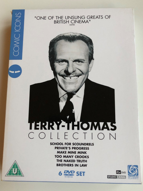 Terry-Thomas Collection 6 DVD SET / School for Scoundrels, Private's Progress, Make mine Mink, Too many Crooks, The Naked Truth, Brothers in Law / Comic Icons Series (5060034578758)