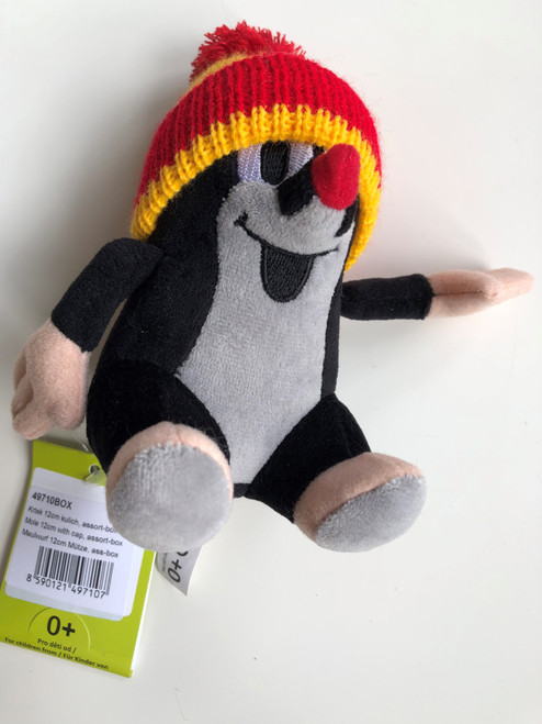 The Little Mole with red & yellow cap 12 cm plush toy / Krtek - Krteček 12 cm kulich / Der klein Maulwurf rot & gelb kappe / Kisvakond Piros-sárga téli sapkával / Ages 0+ (8590121497107)