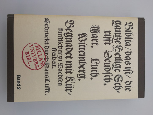 Luther - Biblia Band 2 / German language Luther Bible vol. 2 - 1543 REPRINT (Facsimile) / Faksimile-Ausgabe der ersten vollstandigen Lutherbibel von 1534 / Paperback / Verlag P. Reclam 1983 (LutherBibliaVol2)