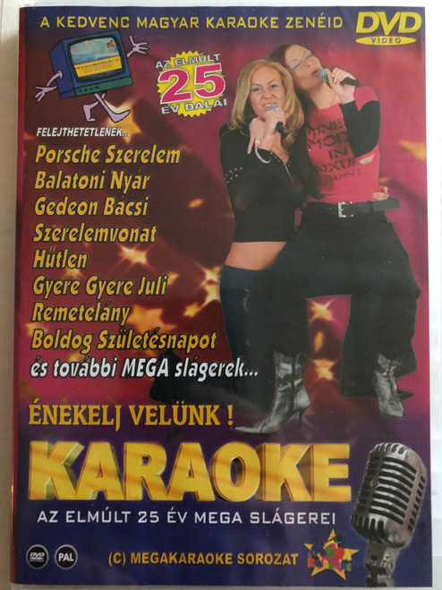 Karaoke - Az elmúlt 25 év Mega Slágere! DVD Énekelj velünk / Porsche Szerelem, Balatoni nyár, Gedeon Bácsi, Hűtlen / Famous Hungarian Songs karaoke / Chris Midi Stúdió (731406873690)