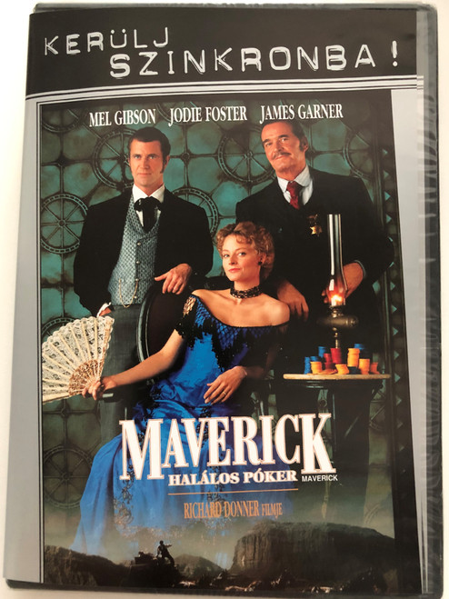 Maverick DVD 1994 Maverick - Halálos Póker / Directed by Richard Donner / Starring: Mel Gibson, Jodie Foster, James Garner, Graham Greene (5999048916457)