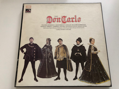 Verdi: Don Carlo / Placido Domingo, Montserrat Caballé, Ruggero Raimondi, Shirley Verrett, Sherrill Milnes, Giovanni Foiani, Simon Estes / Ambrosian Opera Chorus & Orchestra Of The Royal Opera House / EMI Records 4x LP 1971 Stereo / SLS.956