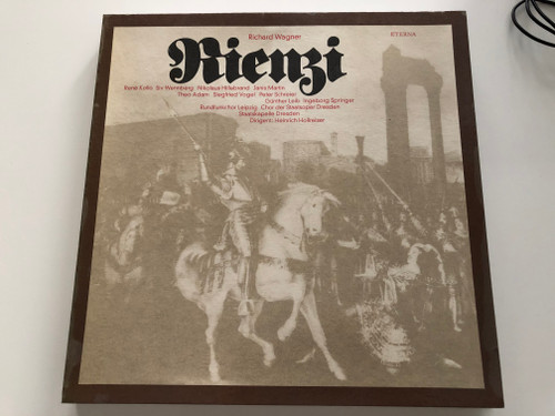 Richard Wagner: Rienzi / René Kollo, Siv Wennberg, Nikolaus Hillebrand, Janis Martin, Theo Adam, Siegfried Vogel, Peter Schreier, Günther Leib, Ingeborg Springer, Rundfunkchor Leipzig / ETERNA 5x LP Stereo / 8 26 658-662