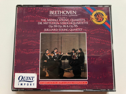 Beethoven - The Complete String Quartets Volume 2: The Middle String Quartets, Die Mittleren Streichquartette Op. 59, Op. 74 & Op. 95. - Juilliard String Quartet / CBS Masterworks 3x Audio CD / M3K 37869