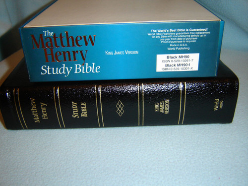 Black Genuine Luxury Leather Edition: The Matthew Henry Study Bible KJV