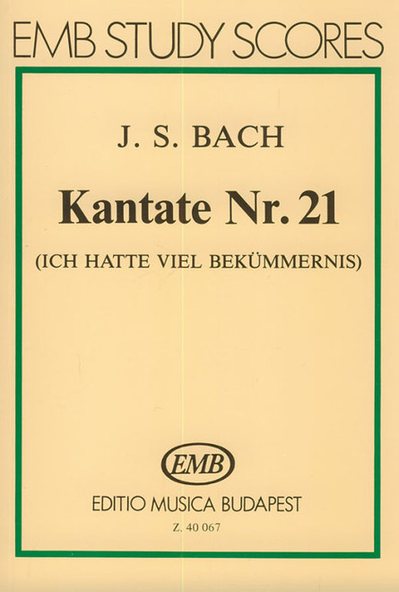 Bach, Johann Sebastian: Cantata No. 21 (Ich hatte viel Bekümmernis) pocket score / Edited by Darvas Gábor / Editio Musica Budapest Zeneműkiadó / 1985 / Szerkesztette Darvas Gábor


