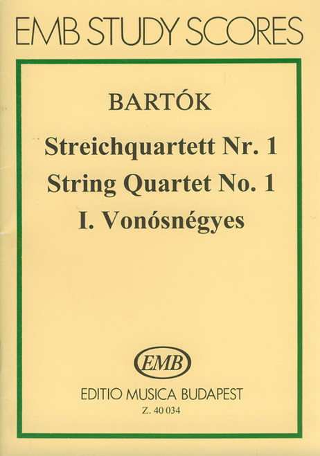 Bartók Béla: String Quartet No. 1 / pocket score / Revised by Dille, Denijs / Editio Musica Budapest Zeneműkiadó / 1981 / Bartók Béla: I. vonósnégyes / kispartitúra / Átnézte Dille, Denijs 