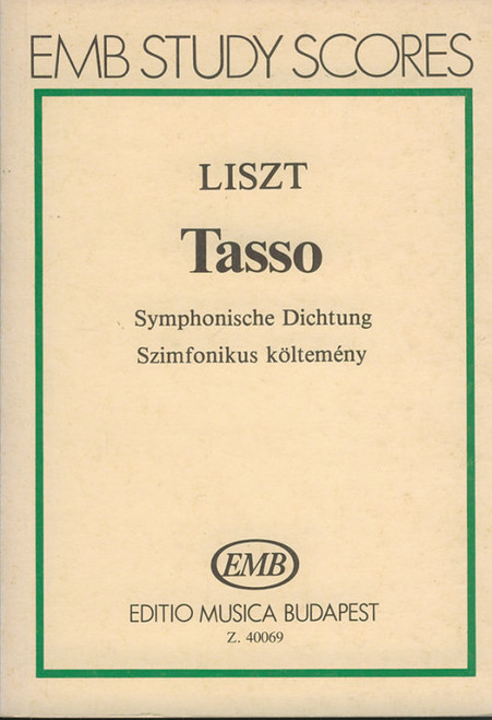 Liszt Ferenc: Tasso / Symphonic Poem / pocket score / R.413 / Edited by Balla György / Editio Musica Budapest Zeneműkiadó / 1986 / Közreadta Balla György 