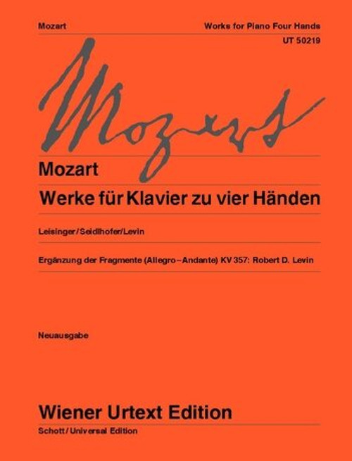 Mozart, Wolfgang Amadeus: Werke für Klavier zu vier Händen / Nach den Quellen herausgegeben / Universal Edition 