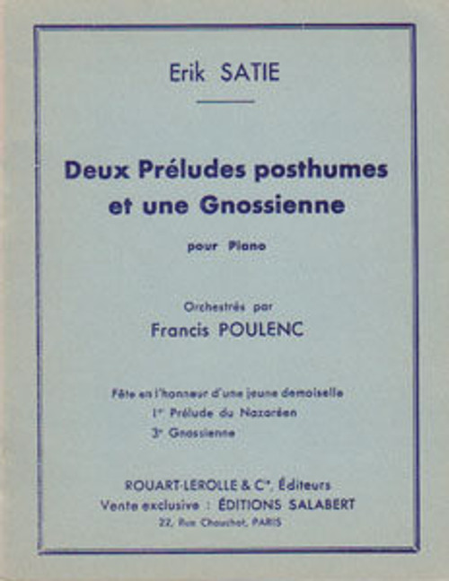 Satie, Erik: 2 PRELUDES POSTH... POCHE / Salabert