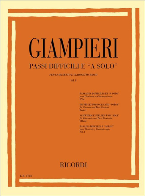 Giampieri, Alamiro: PASSI DIFFICILI E 'A SOLO' DI OPERE TEATRALI E SINFONICHE / PER CLARINETTO E CLARINETTO BASSO / Ricordi 