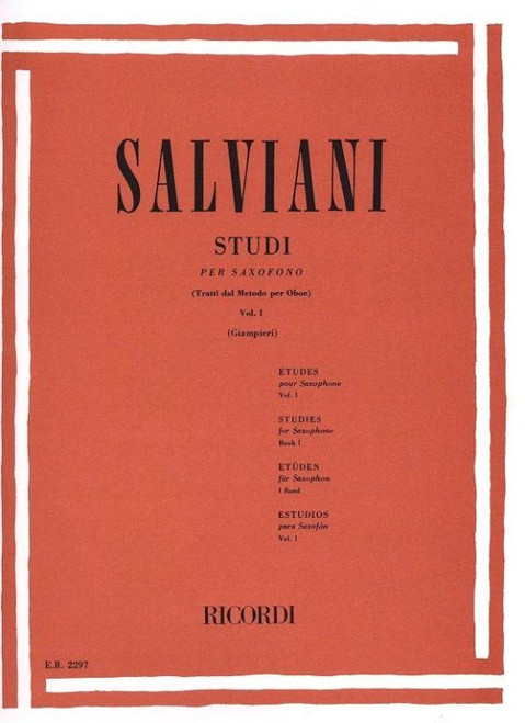 Salviani, Clemente: STUDI PER SAXOFONO (TRATTI DAL METODO PER OBOE). VOL. I / REVISIONE DI ALAMIRO GIAMPIERI / Ricordi 