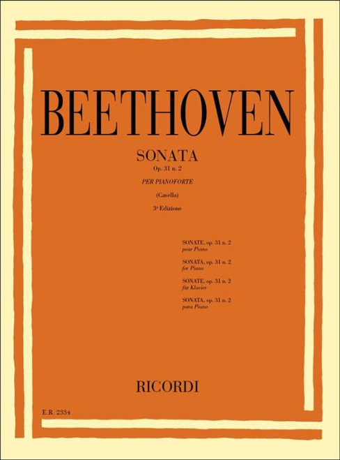 Beethoven, Ludwig van: 32 SON. PER PF.: N.17 IN RE MIN. OP.31 N.2 'LA TEMPESTA' / REVISIONE DI ALFREDO CASELLA / Ricordi / 1979