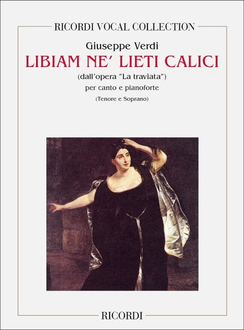 Verdi, Giuseppe: La traviata. Atto I: Libiamo ne' lieti calici / per canto e pianoforte - soprano e tenore / vocal/choral score / Ricordi / 1984 