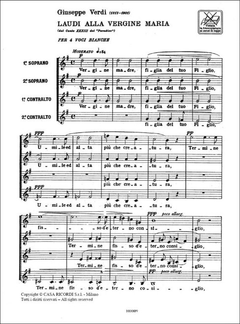 Verdi, Giuseppe: Laudi alla Vergine Maria / Ricordi