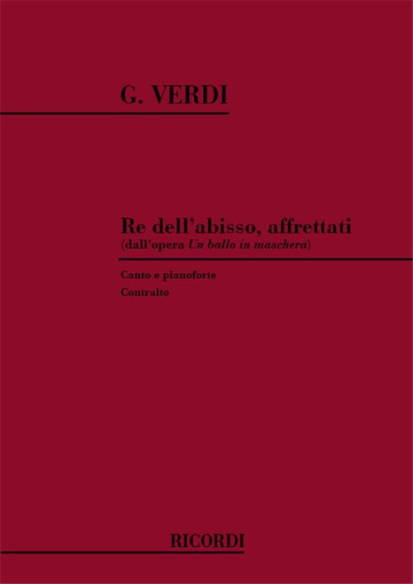 Verdi, Giuseppe: Un ballo in maschera. Atto I: Re dell'abisso affrettati / (Ulrica) / Ricordi / 1984