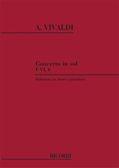 Vivaldi, Antonio: CONC. PER FL., ARCHI E B.C.: IN SOL RV 438 - F.VI/6 / Ricordi