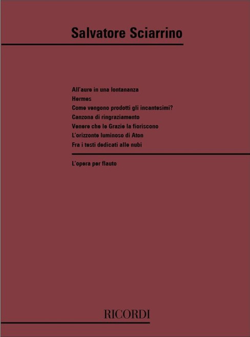 Sciarrino, Salvatore: OPERA PER FLAUTO / Ricordi